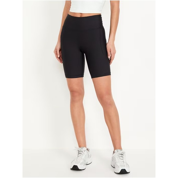 Old Navy Active XL High-Rise Powersoft Black Bike Shorts with Pockets - Picture 1 of 8